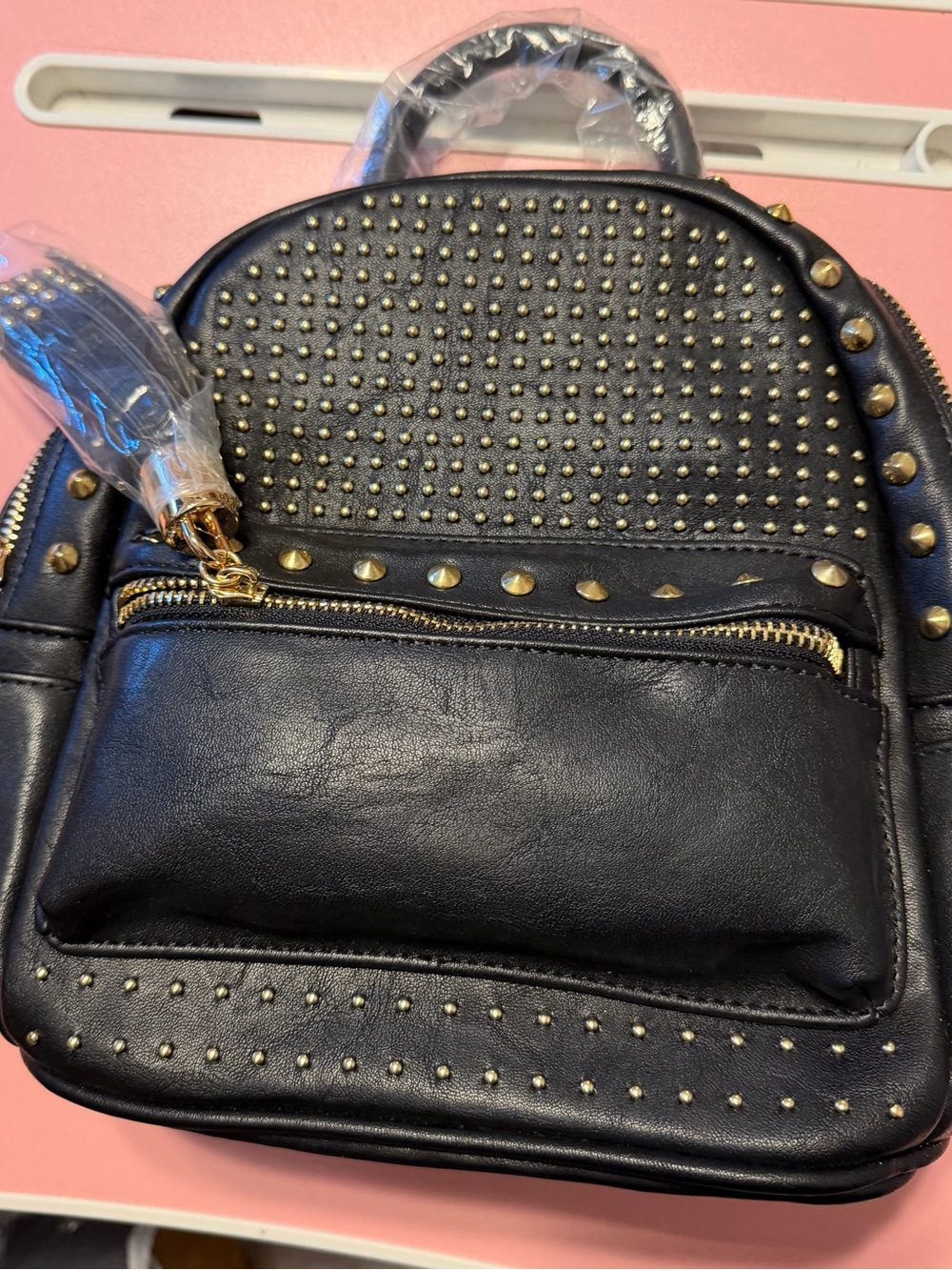 Black Studded Mini Backpack - Brentano